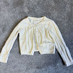GAP Girls Cream Cable Knit Cardigan Sweater Classic Button-Up 3Y‎